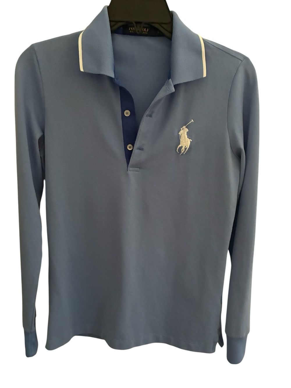 Polo Ralph Lauren Long Sleeve Polo - Light Blue with White Logo Men’s Size S